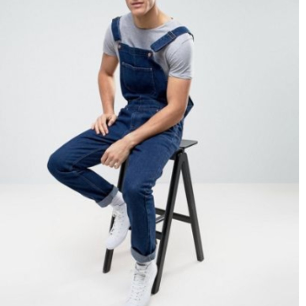 ASOS Denim Overalls In Indigo